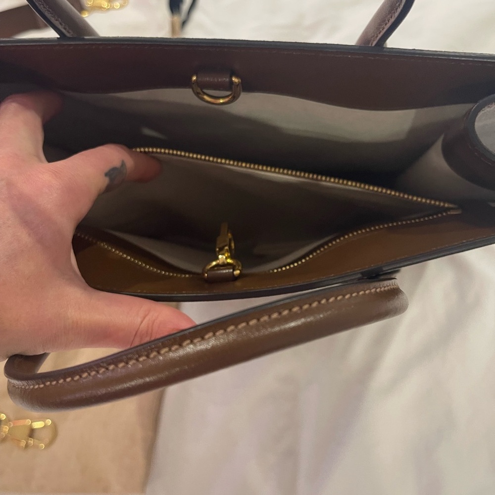Gucci Brown Leather Briefcase with Monogram Pattern - Picture 4 of 9